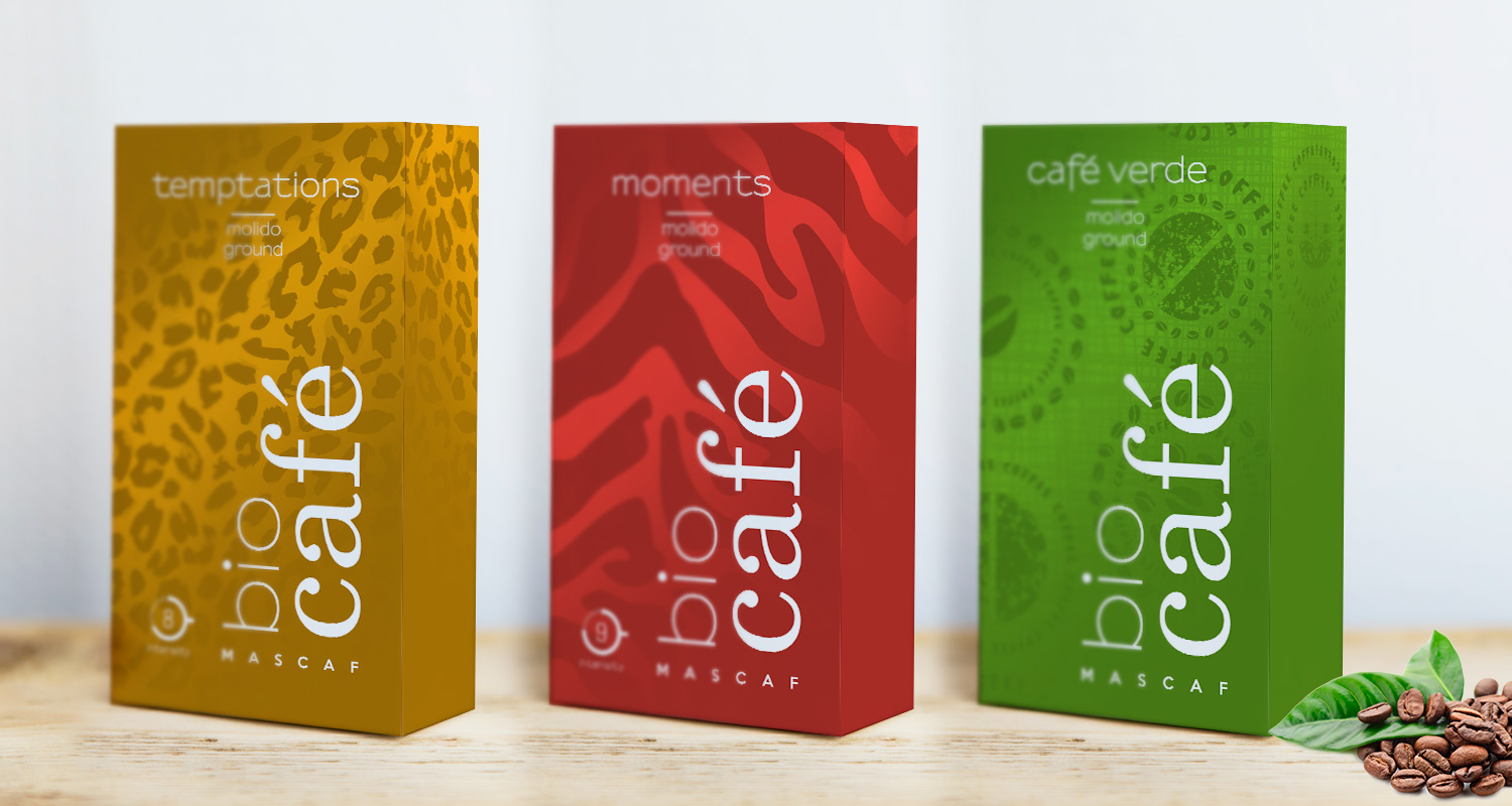 packaging creativo de café, diseño gráfico